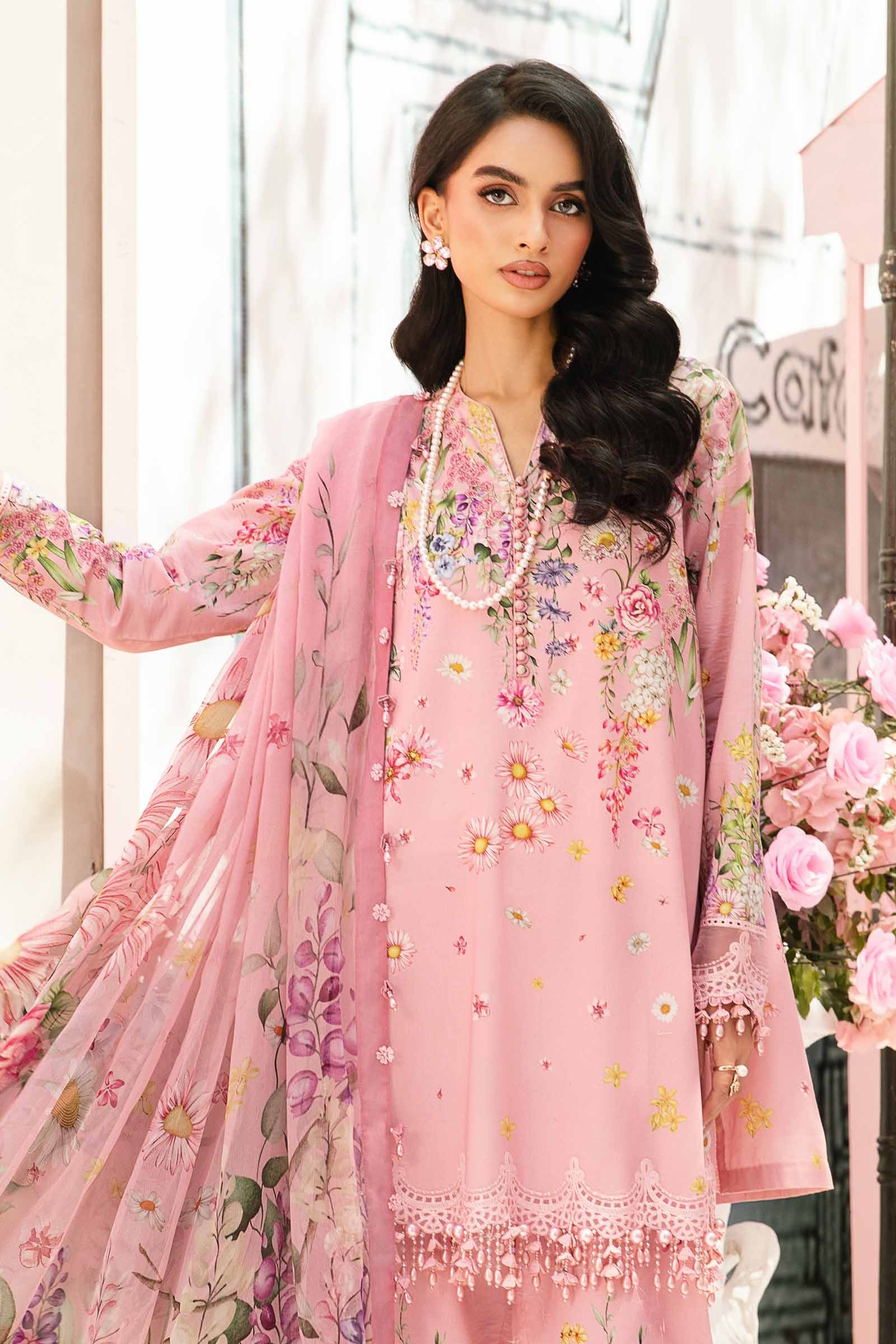3 Piece Unstitched Embroidered Lawn Suit | MPT-2603-B - Image 2