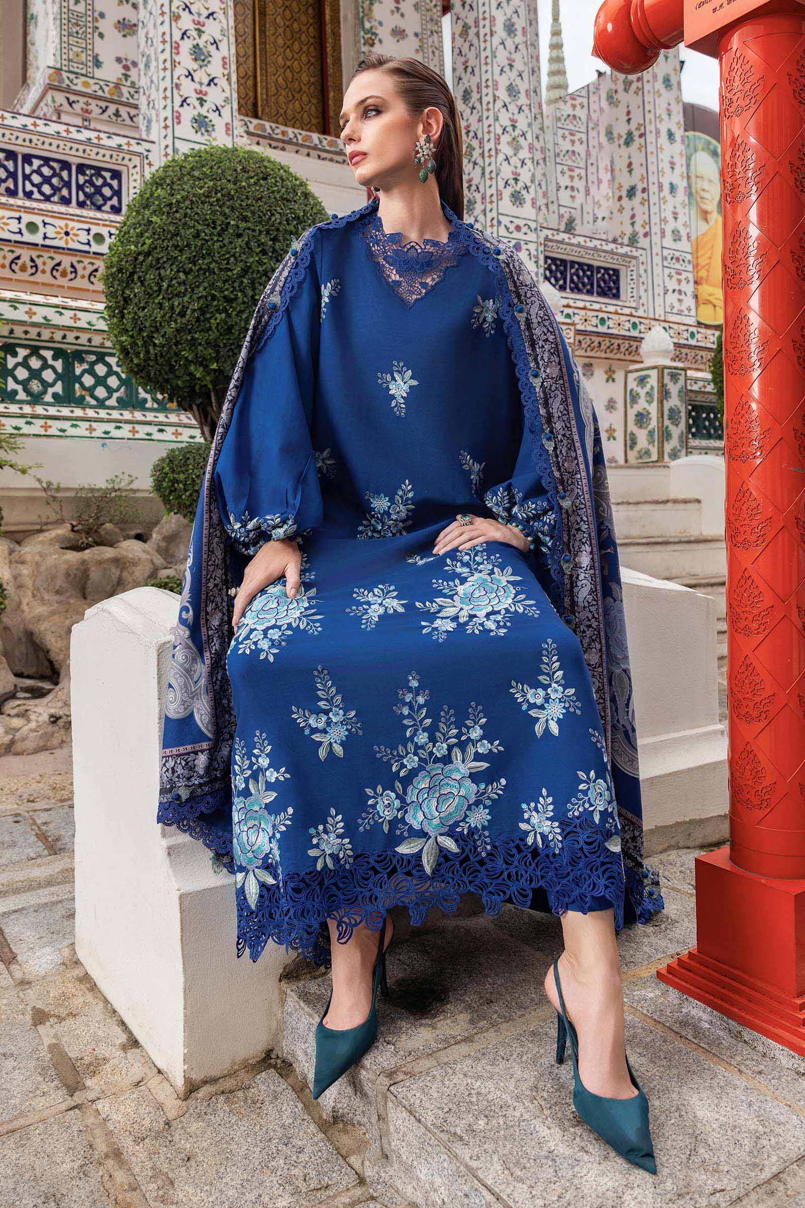 3 Piece Unstitched Embroidered Twill Linen Suit - Image 4