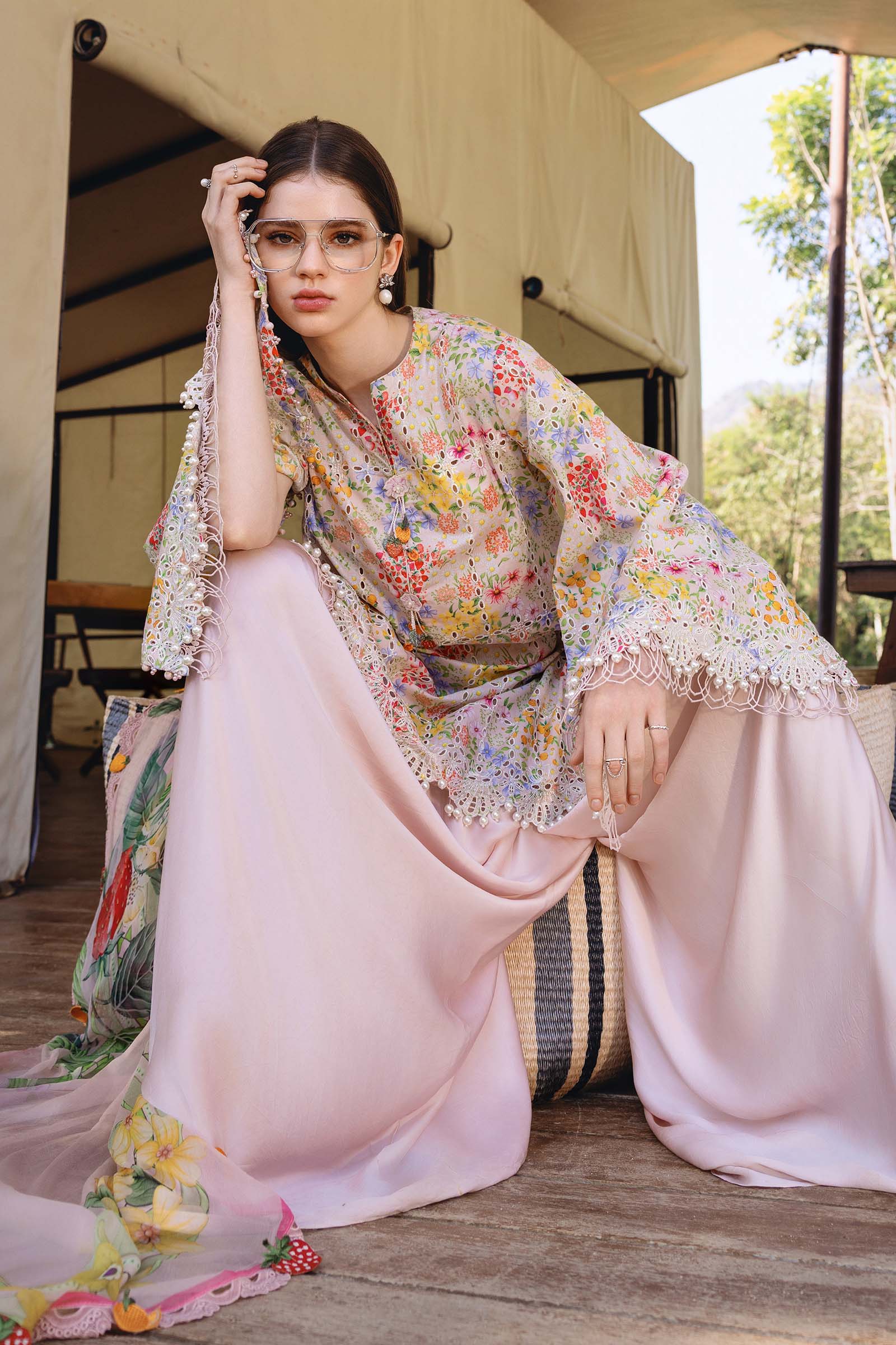 3 Piece Unstitched Embroidered Lawn Suit - Image 2