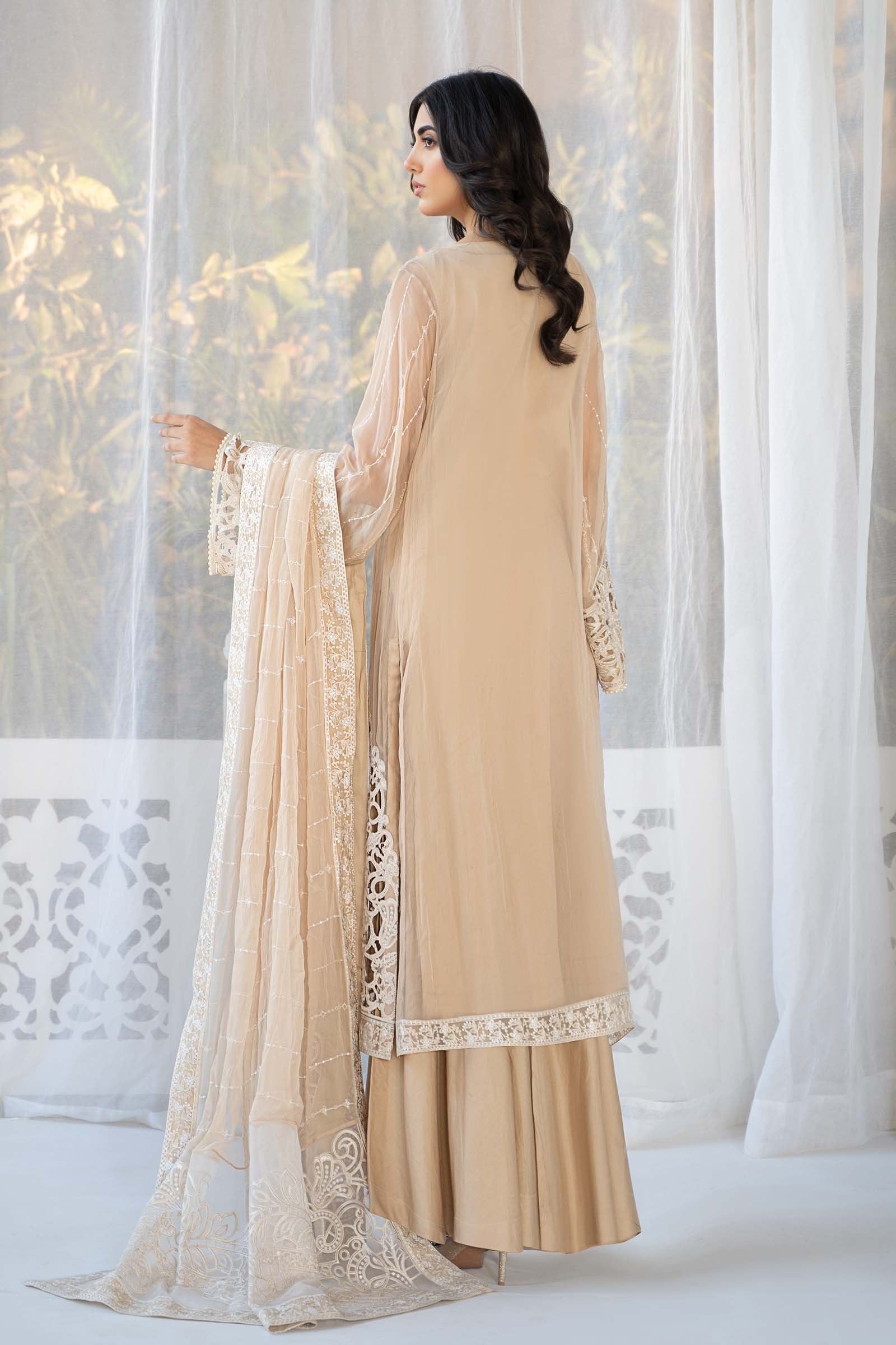 3 Piece Embroidered Chiffon Suit - Image 6