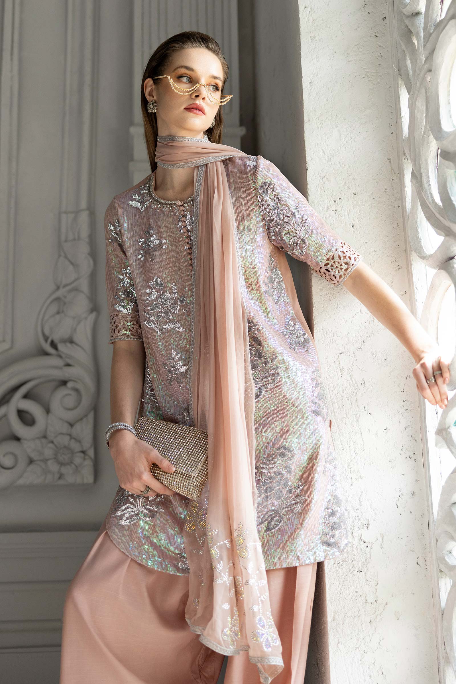 3 Piece Embroidered Chiffon Suit - Image 5