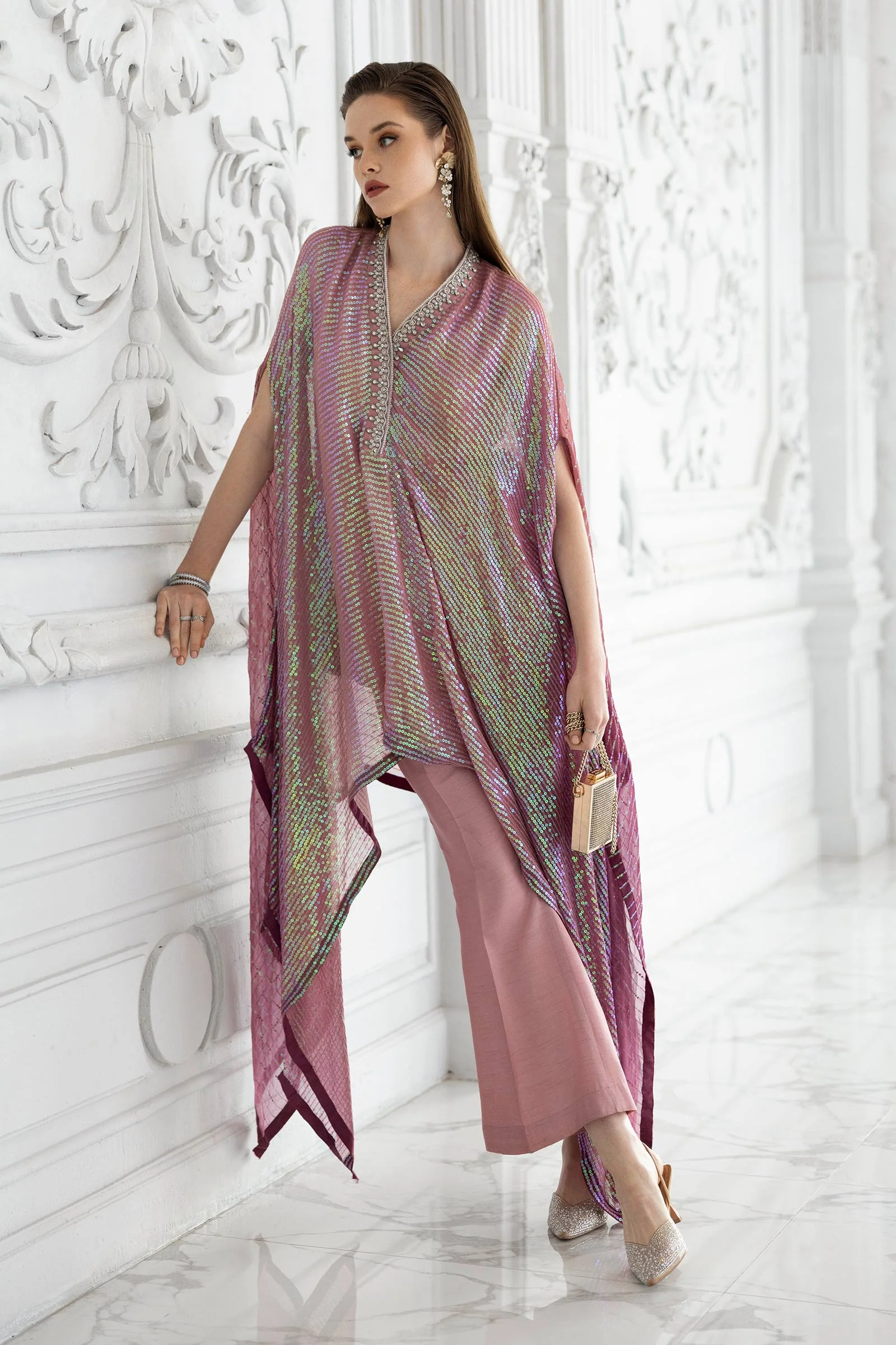 3 Piece Embroidered Chiffon Suit - Image 12