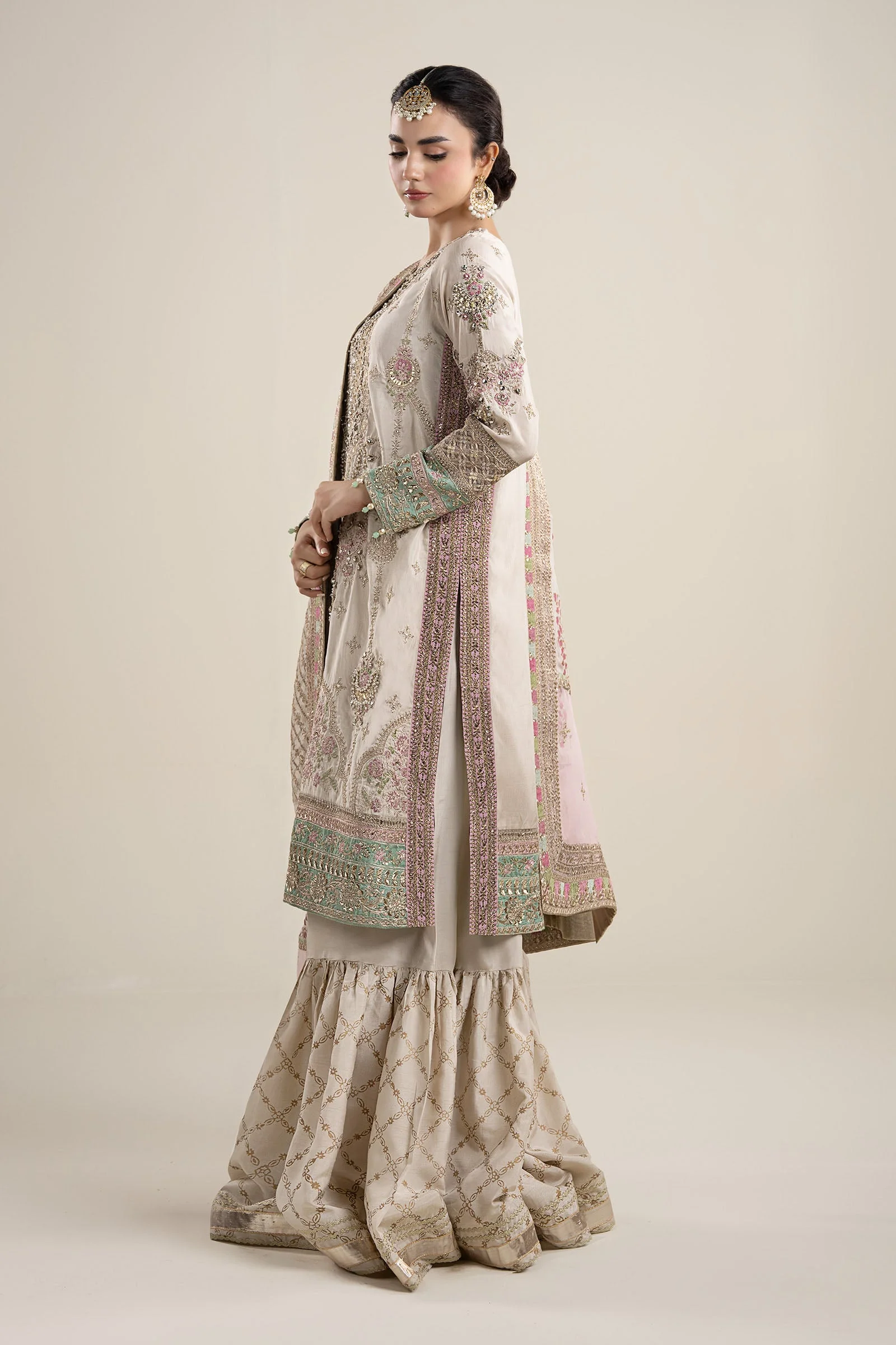 3 Piece Embroidered Bamber Raw Silk Suit - Image 5
