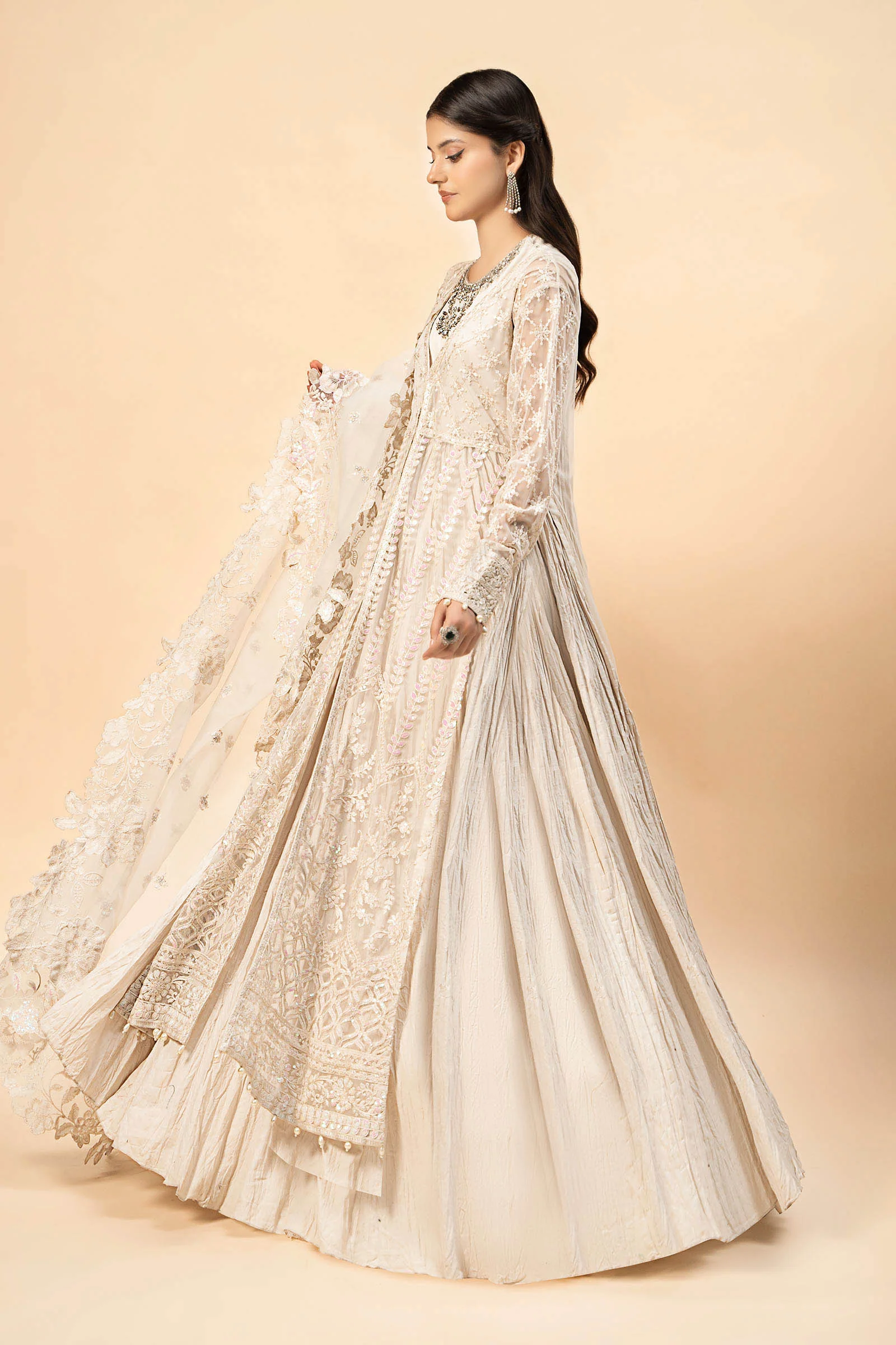 3 Piece Embroidered Net Suit - Image 5