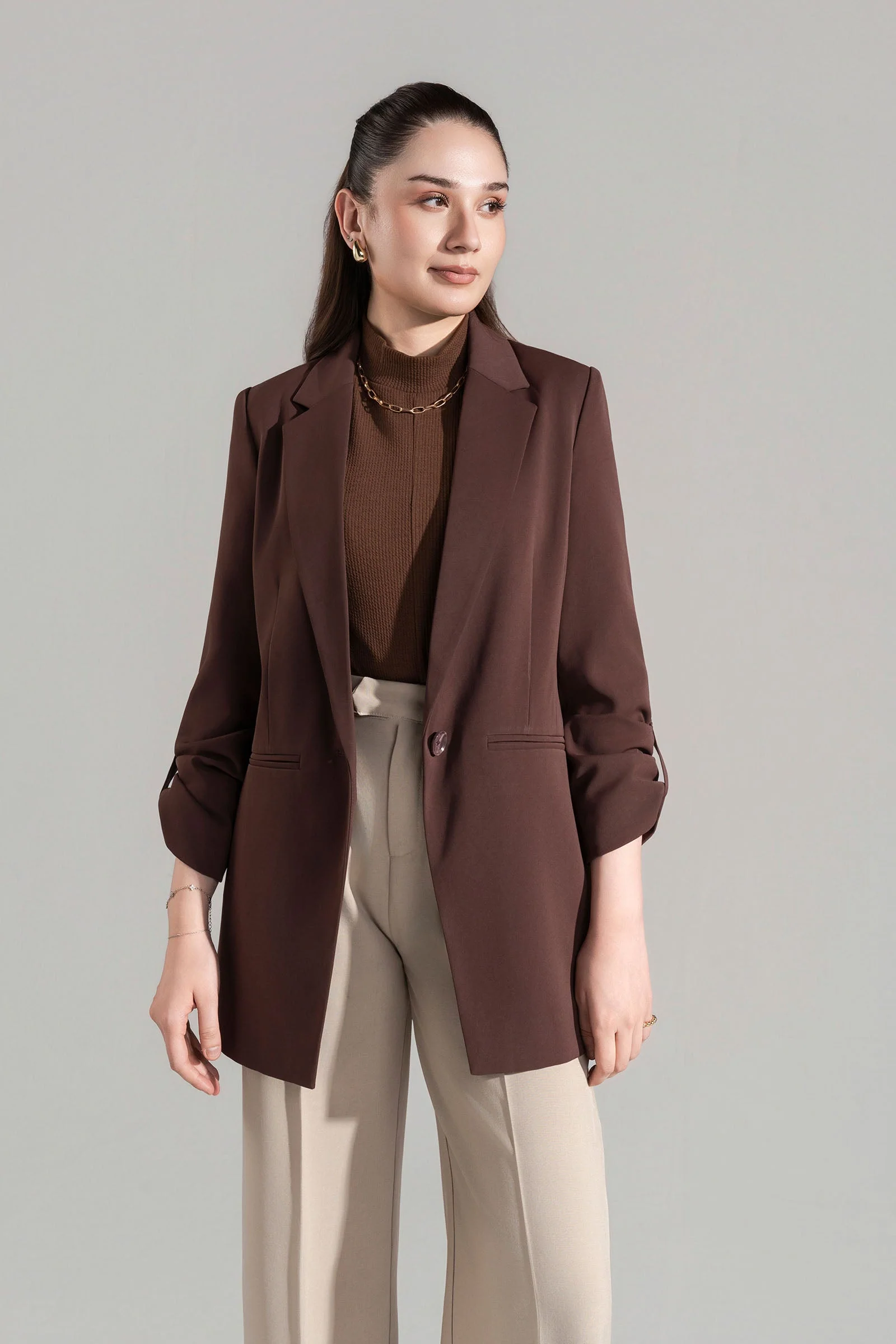 Everyday Buttoned Blazer - Image 6
